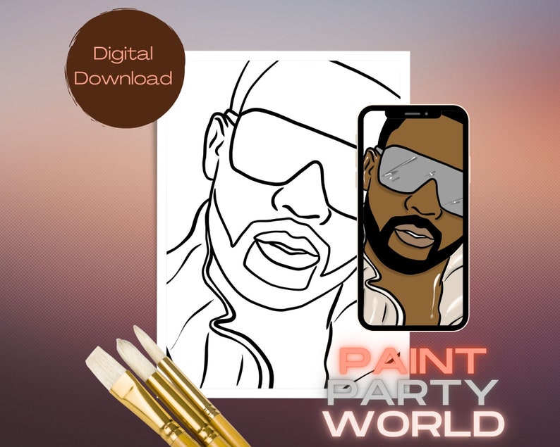 Canvas Printable. Lance / Pre Drawn Outline Canvas/ DIY Canvas/ Party