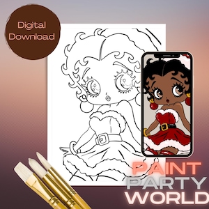 Christmas Canvas Printable/ Pre Drawn Outline Canvas/ DIY Canvas/ Party/ Paint Kit/ PNG/ paint party/ Adults