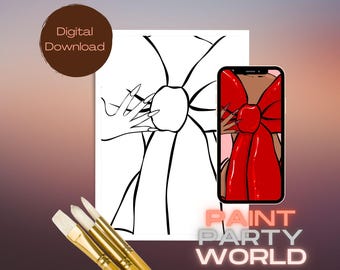 Canvas Printable/ Pre Drawn Outline Canvas/ DIY Canvas/ Party/ Paint Kit/ PNG/ paint party/  Adults/ Valentines