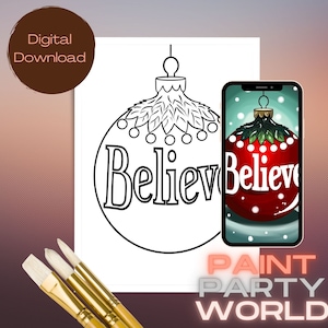 Canvas Printable/ Pre Drawn Outline Canvas/ DIY Canvas/ Party/ Paint Kit/ PNG/ paint party/ Adults
