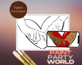 Canvas Printable/ Pre Drawn Outline Canvas/ DIY Canvas/ Party/ Paint Kit/ PNG/ paint party/ Adults