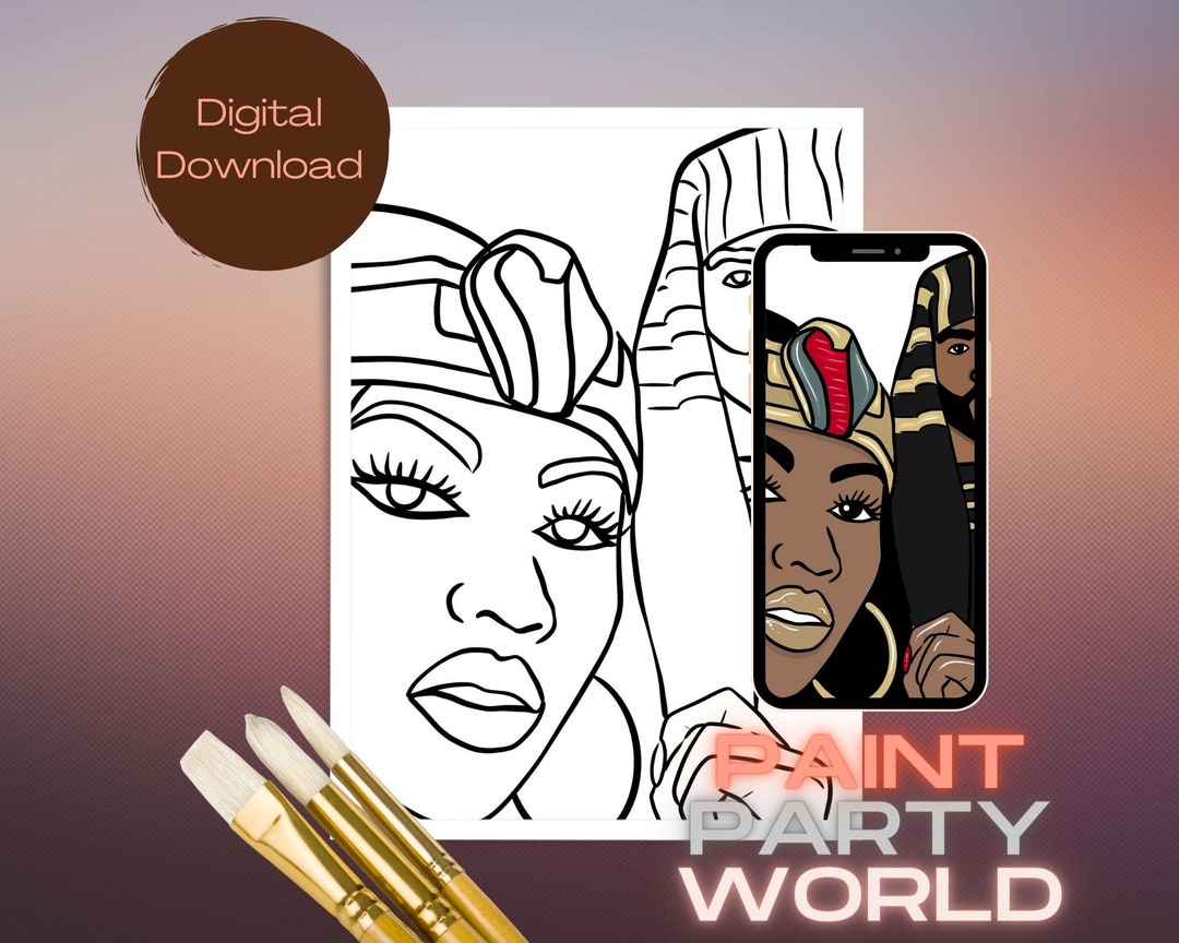 Canvas Printable Royalty/ Pre Drawn Outline Canvas/ DIY Canvas/ Party