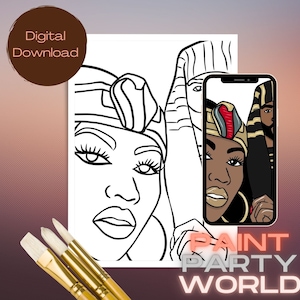 Canvas Printable Royalty/ Pre Drawn Outline Canvas/ DIY Canvas/ Party/ Paint Kit/ PNG/ paint party/ Adults