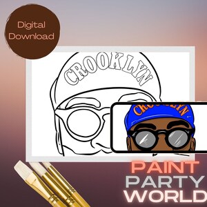 Canvas Printable Man II/ Pre Drawn Outline Canvas/ DIY Canvas/ Party/ Paint Kit/ PNG/ paint party/ Adults