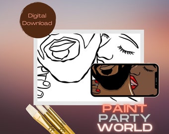 Canvas Printable Please Me/ Pre Drawn Outline Canvas Bag/ DIY Canvas/ Party/ Paint Kit/ PNG/ paint party/ Adults