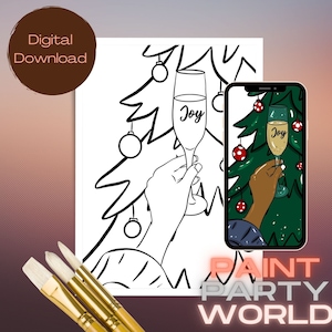Canvas Printable/ Pre Drawn Outline Canvas/ DIY Canvas/ Party/ Paint Kit/ PNG/ paint party/ Adults