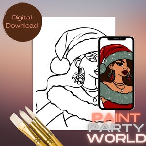 Canvas Printable/ Pre Drawn Outline Canvas/ DIY Canvas/ Party/ Paint Kit/ PNG/ paint party/ Adults