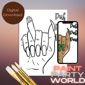Canvas Printable/ Pre Drawn Outline Canvas/ DIY Canvas/ Party/ Paint Kit/ PNG/ paint party/ Adults