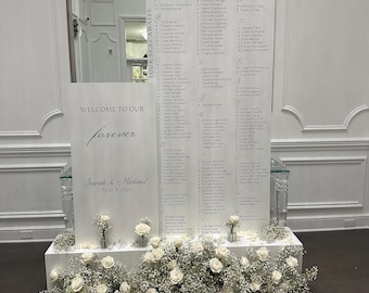 Aangepast welkomstbord bruiloft en stoelentabel ALLEEN DECAL – Gepersonaliseerd vinyl - Alleen moderne, elegante bewegwijzering voor bruiloften