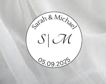 Elegante gepersonaliseerde naamlabels voor koppels, bedankstickers, bedanklabels