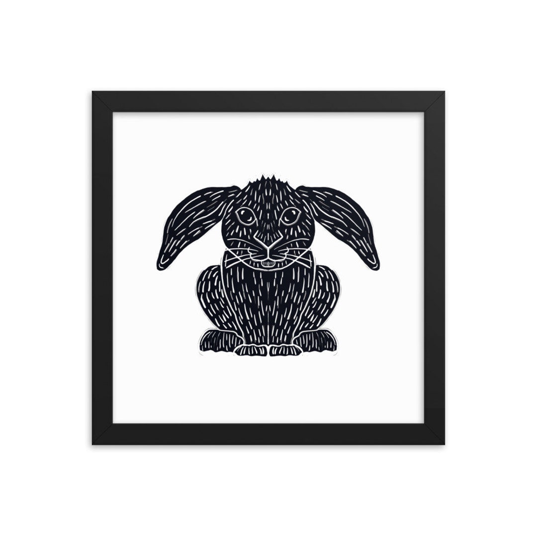 Black Rabbit Framed Poster Etsy