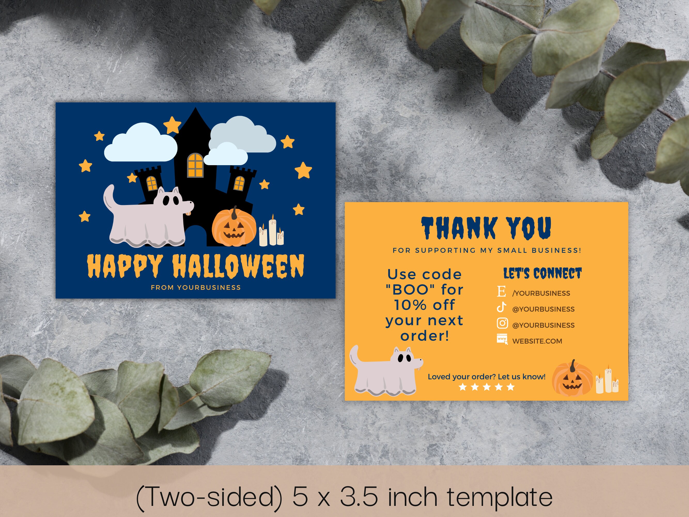 Halloween Thank You Card Template Printable Thanks for Your - Etsy