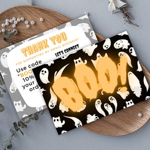 Halloween Thank You Card Template Printable Thanks for Your - Etsy