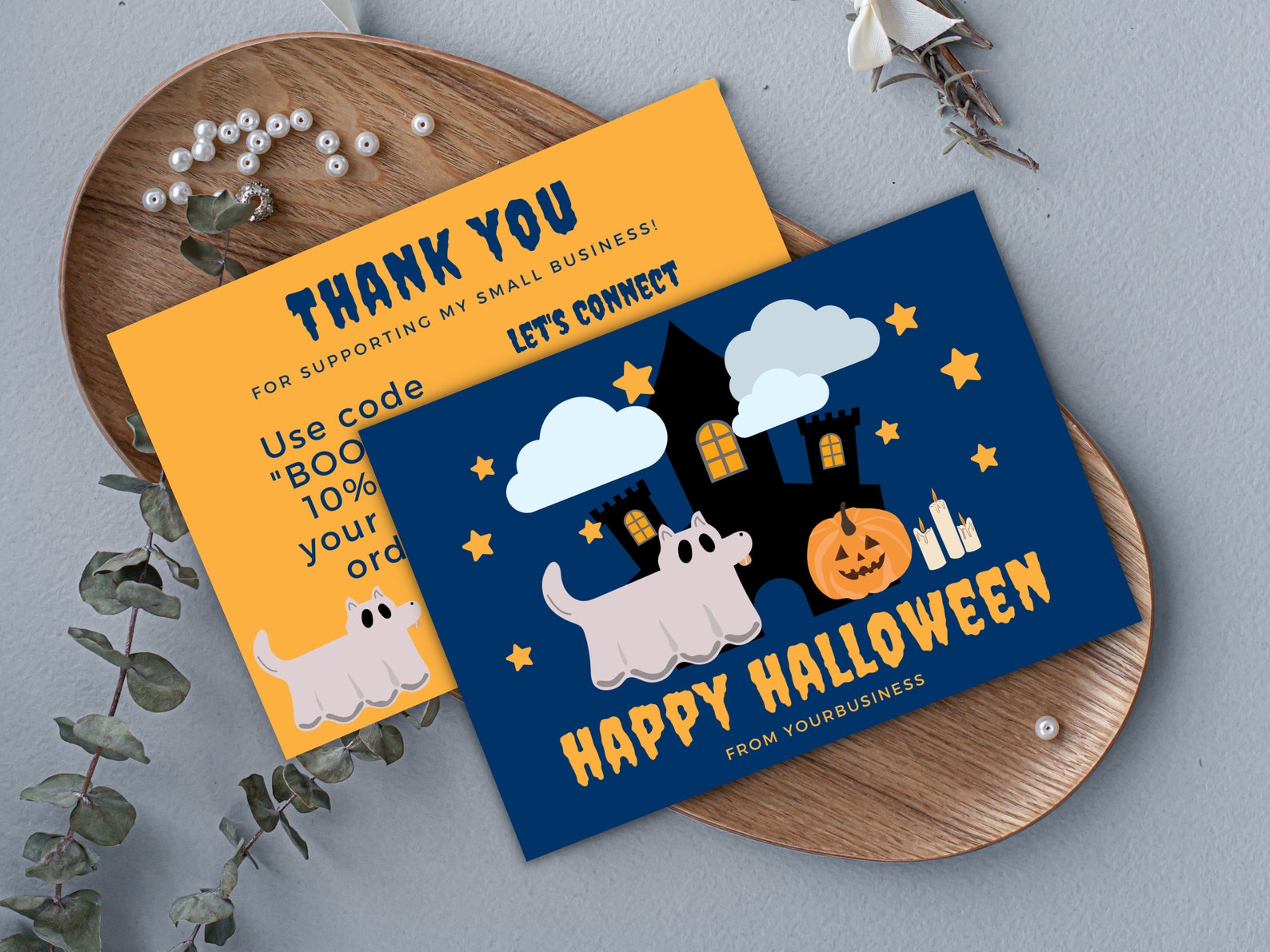 Halloween Thank You Card Template Printable Thanks for Your - Etsy