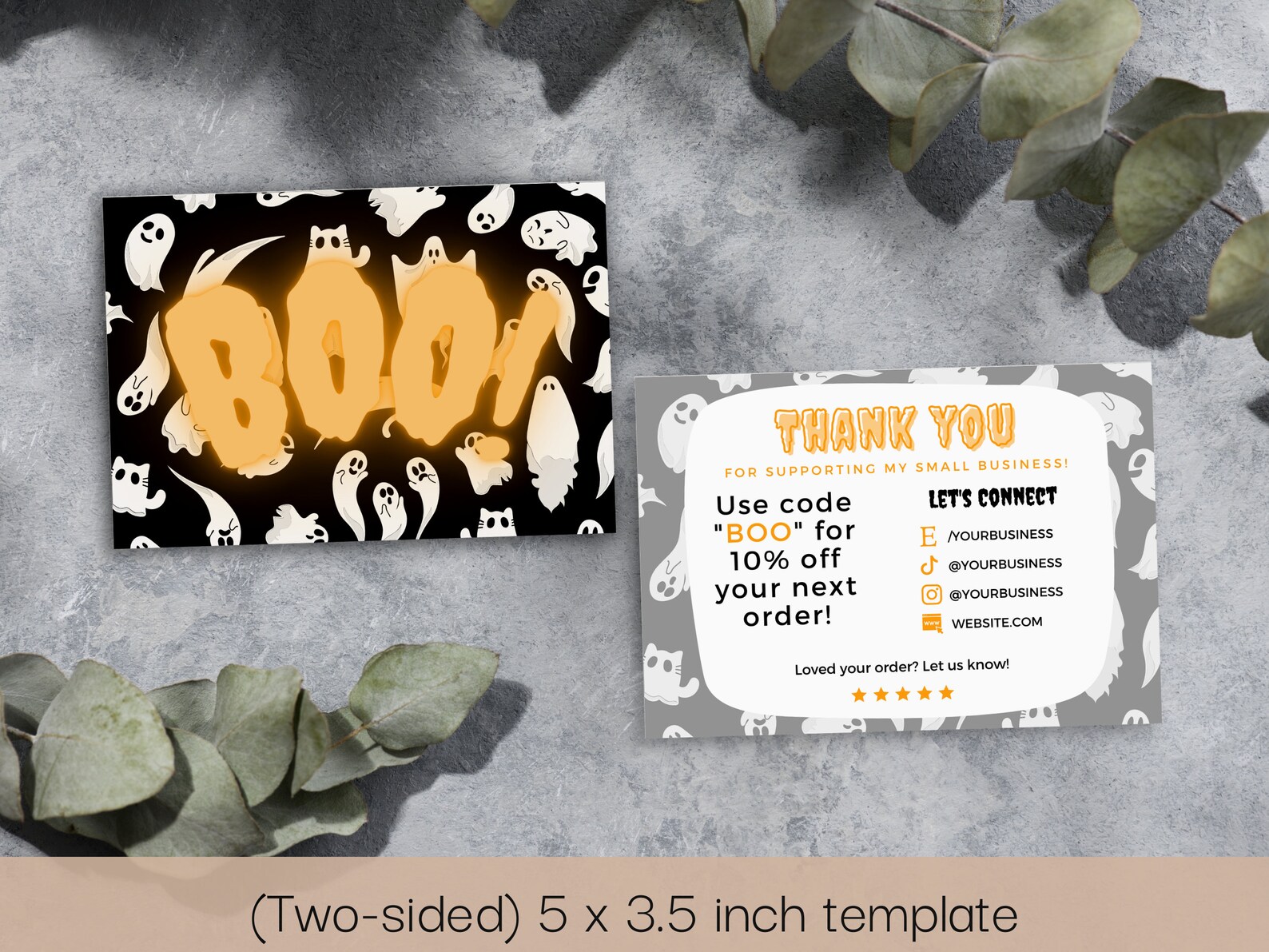 Halloween Thank You Card Template Printable Thanks for Your - Etsy