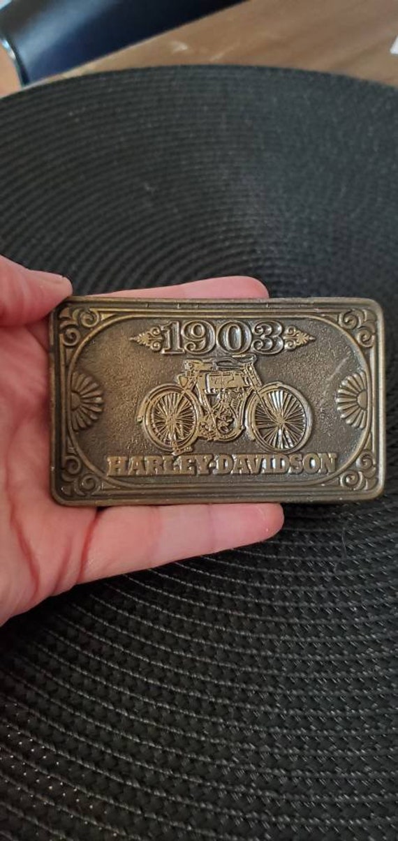 Vintage Brass Harley-Davidson 1903 Belt Buckle