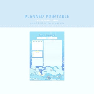 Daily Planner, Printable Planner, Planner Insert, Planner Page, Printable PDF Planner, Kawaii Planner, Cute Planner, Cat Planner, Kawaii