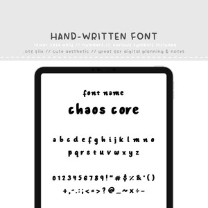 Fuente manuscrita Chaos Core: escritura moderna, atrevida y atractiva - Fuente de planificador en minúsculas