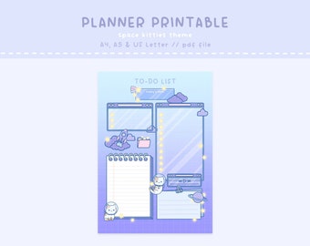 Cute Planner, Kawaii Planner, Planner Template, Printable Planner Template, Cute Planner Template, Printable Planner, Cute Cat Planner