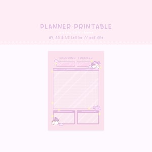Printable, Planner Insert, Kawaii Planner, Cute Planner, Cute Daily Planner, Cute Finance Planner, Finance Tracker, Kawaii