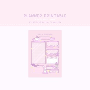 Daily Planner, Kawaii Cat, Cat Planner, Printable, Printable Planner, Cute Planner, Kawaii Planner, To Do List, Printable Planner Inserts