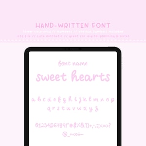 Handgeschriebene Schrift, süße Schrift, Kawaii Schrift, hübsche Schrift, Planer Schrift, digitaler Planer, digitales Notizbuch, digitales Journal, Schriften, Journal Schrift