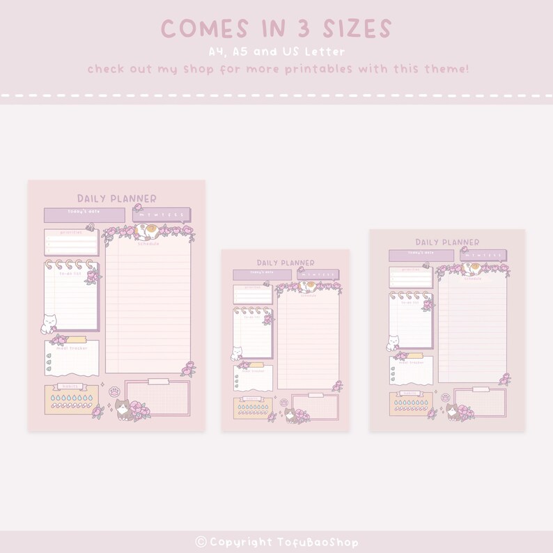 Kawaii Planner Printable Template Kawaii Daily Planner - Etsy