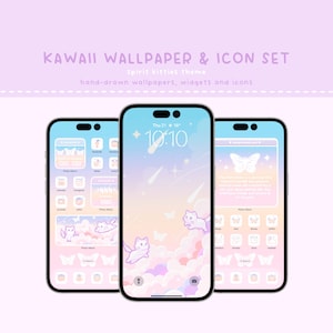 SPIRIT KITTIES, Iconos De Aplicaciones, Conjunto De Iconos De Aplicaciones, Fondo De Pantalla Kawaii, Estética Kawaii, Tema De Teléfono Kawaii, Iconos Lindos, Tema De Teléfono En Colores Pastel, Fondos De Pantalla
