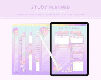 Study Planner, Student Planner, Project Planner, Study Tracker, Homework Tracker, Digital Planner, Kawaii Planner, Cute Planner, Kawaii
