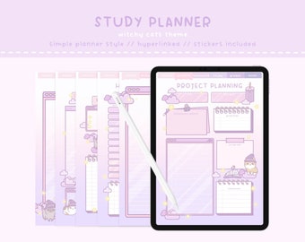 Study Planner, Student Planner, School Planner, College Planner, Kawaii Planner, Cute Planner, Digital Planner, Kawaii, Cute Digital Planner
