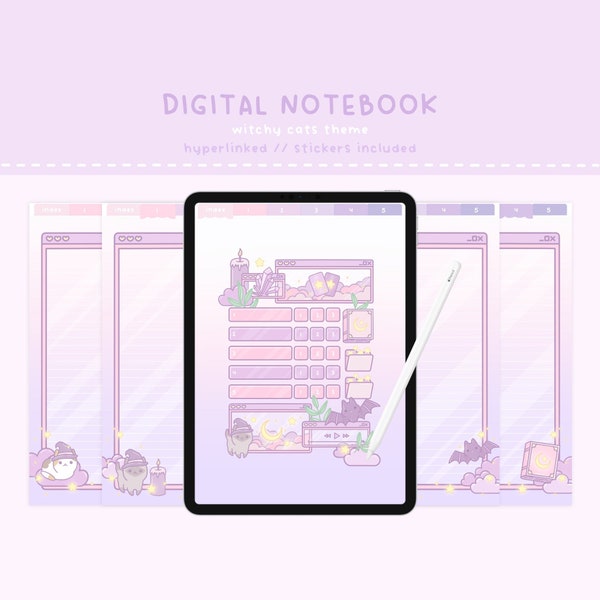 Cute Digital Notebook, Cute Planner, Kawaii Digital Notebook, Kawaii Planner, Digital Planner, Digital Notebook Cute, GoodNotes Planner