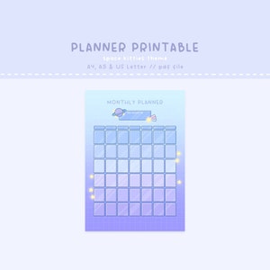 Monthly Calendar, Blank Calendar, Printable Calendar, Kawaii Planner, Cute Planner, Cute Calendar, 2023 Planner, 2023 Calendar, Kawaii
