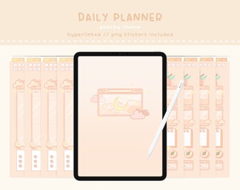 Cute PDF Daily Planner 12 Months - Hyperlinked PDF Planner Template