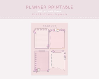 Kawaii To-Do List, Kawaii Template, Printable Template, Printable To Do List, Kawaii Note Paper, Cute Note Paper, Cute To Do List, Schedule