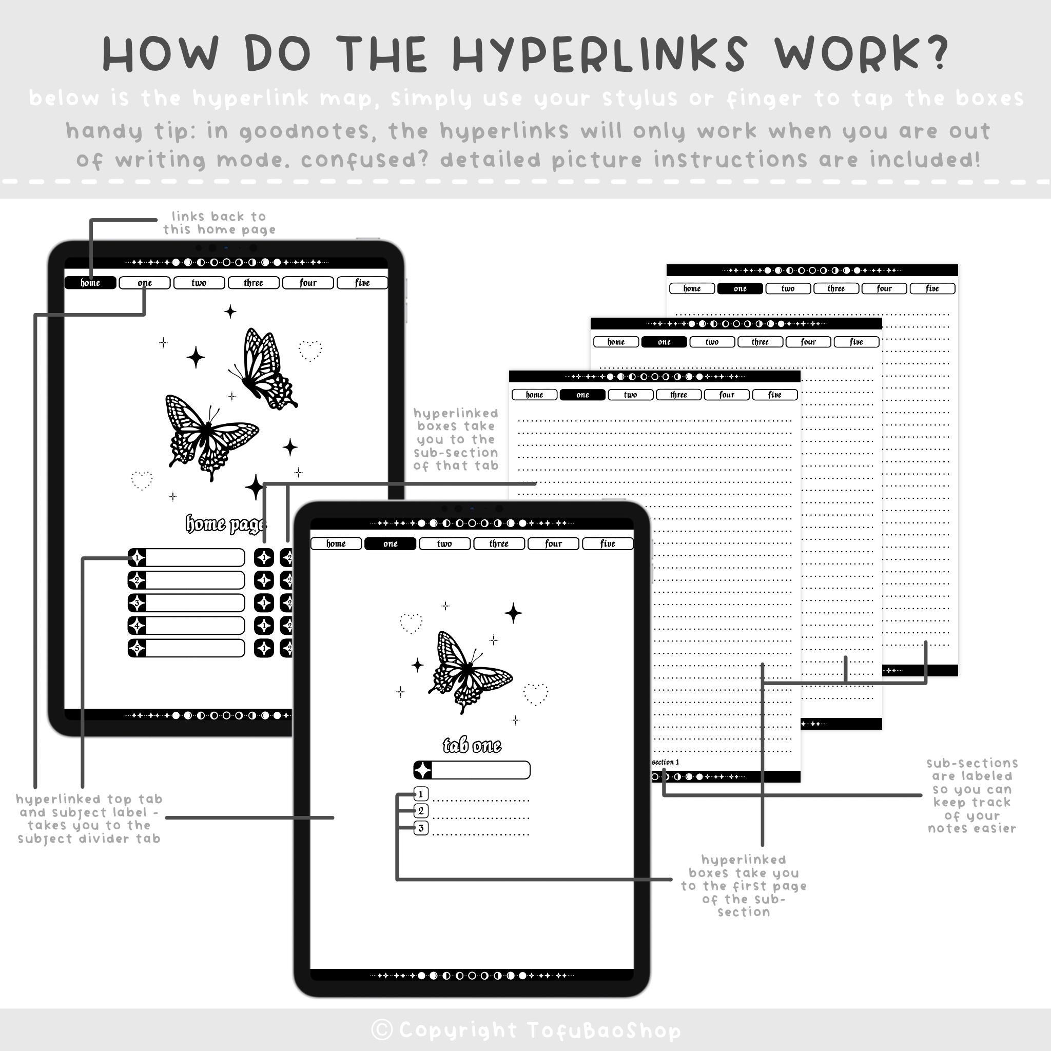 Light & Dark Mode Edgy Digital Notebook - Digital Journal With ...