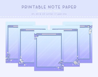 Printable Note Paper, Note Paper Template, Notes Template, Printable Planner Page, Printable Planner, Planner Page Template, Kawaii Planner