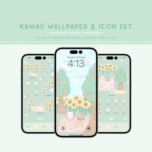 App Icons, Kawaii Wallpaper, Kawaii Phone Theme, Cute Phone Theme, Cute Icons, Icons, Kawaii App Icons, Cute Wallpaper, Wallpaper Icon Set