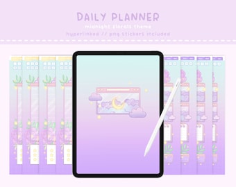 Daily Planner Pad, Digital Planner, Cute Digital Planner, Kawaii Digital Planner, Daily Schedule, GoodNotes Template, Digital Note Paper
