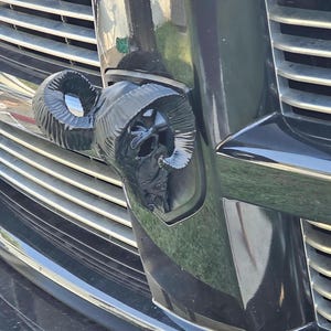 Real style Ram Skull with Horns V2 Emblem Fits 2009-2012 RAM Pickup Grill -4th Gen 1500, 2500, 3500