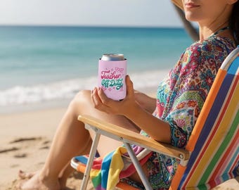 Teacher Off Duty Can Cooler | Mermaid Tail Pink Koozie