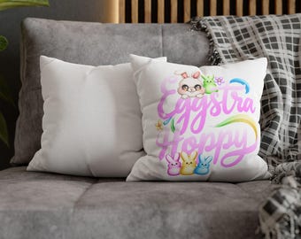 Eggstra Hoppy Easter Bunny Pillowcase | Square Pillowcase