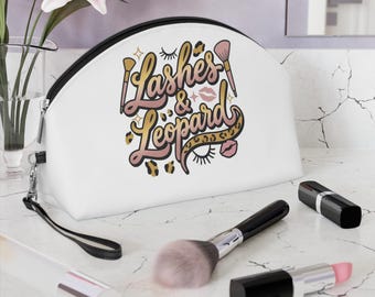 Lashes & Leopard Makeup Bag | Cosmetic Pouch, Animal Print