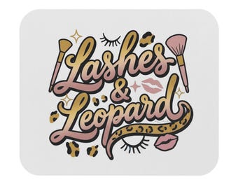 Lashes & Leopard Mouse Pad | Makeup Brush, Glam Beauty Desk Mat