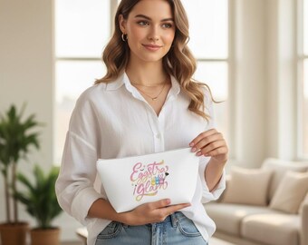 Eggstra Glam Makeup Pouch | Easter Bunny Cosmetic Bag