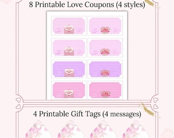 Last Minute Mother’s Day Gift Bundle | Printable Coupons & Floral Gift Tags | Instant Digital Download