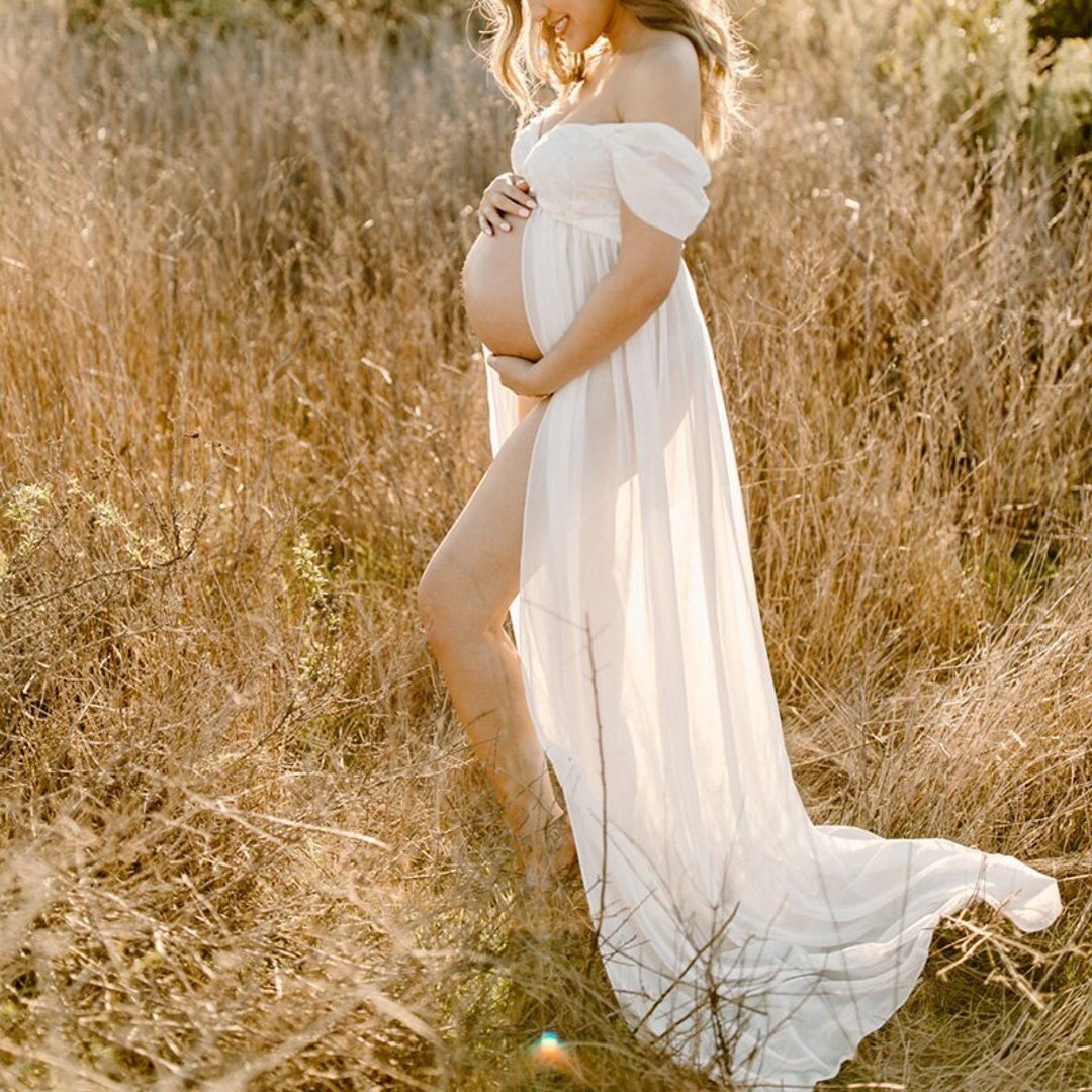 Off Shoulder Maternity Dress for Photo Shoot Baby Shower - Etsy