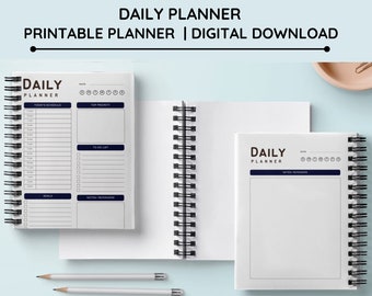 Minimalist Daily Planner Printable, Daily To Do List, Productivity Planner, Undated Planner Inserts, A5, A5, Instant Download, PDF Print