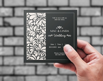 Minimalist Electronic Wedding Invitation, Wedding Digital, Modern Online Invitations, Details, Wedding Evite, Smartphone Invitation