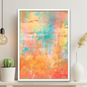 Minimalist Abstract printable wall art, Beige and Orange ombre print, Neutral tone large wall art, Modern abstract art print, Bedroom decor