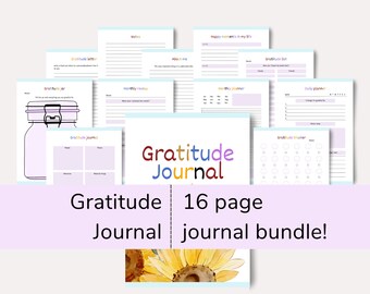 Gratitude Journal bundle, Gratitude Planner, Daily Gratitude, Journal for Women, Mindfulness Log, Gratitude Printable, Instant Download